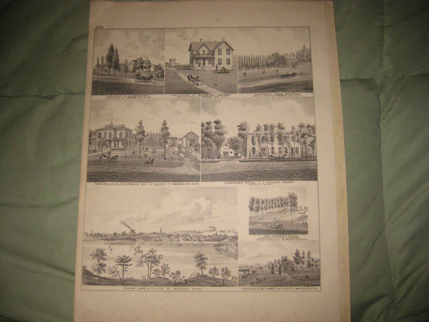 Antique 1874 Owatonna Northfield Kasson Mantorville Minnesota Map on PopScreen