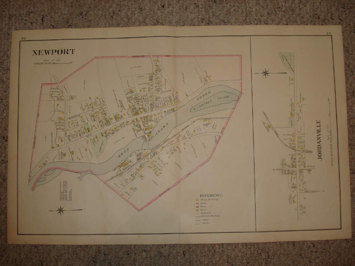 MIDDLEVILLE NEWPORT JORDANVILLE NEW YORK ANTIQUE MAP NR eBay