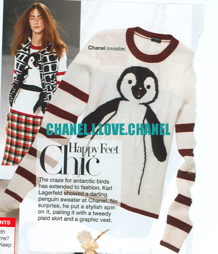 chanel penguin sweater