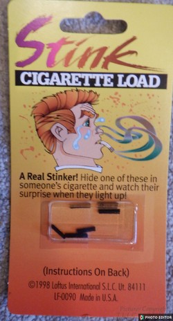 cigarette load prank Loads Kit Stink cigarette load a real stinker hide one of these in someones cigarette and watch their surprise when they light up its easy push the load out of sight into a cigarette 5 Stink Smell Cigarette Loads