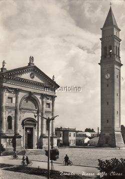 DONADA Porto Viro Piazza della Chiesa 1955