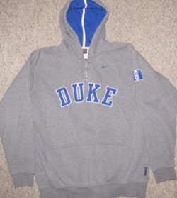 Vintage DUKE UNIVERSITY Team Nike 1/4 ZIP HOODIE Blue Devils