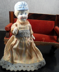 vintage hertwig Bonnet doll *＊ Antique German All Bisque 5