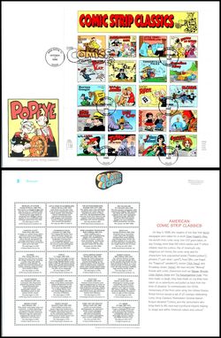 1995 COMIC STRIP CLASSICS full sheet of 20 Sc 3000a-t FDC
