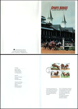 1993 Sporting Horses Sc 2756-2759 FDC Ceremony Program Churchill