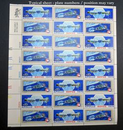 1975 Apollo-Soyuz Space Sc 1569 1570 setant pairs MNH mint sheet