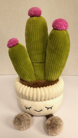 Russ Greenhouse FLOWERING CACTUS Plush Potted Plant People Pink Flowers K10  | eBay