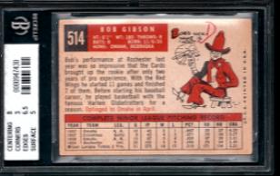 F S : 1959 Topps Old BGS/subgrades Gibson Koufax Drysdale Snider ...