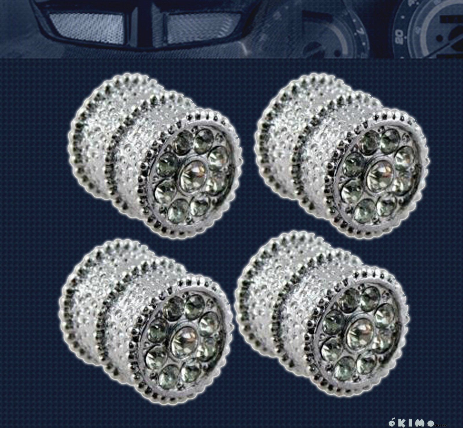 Diamond Ice Crystal Bling Bling Chrome Tire Valve Caps For Car /& Motorcycle