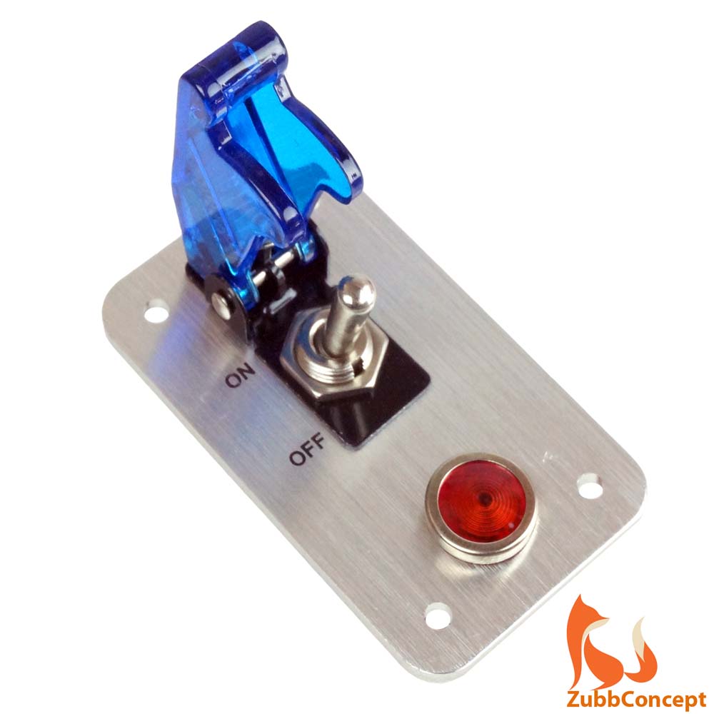 1 Row Blue Safety Cover Toggle Switch Red Indicator Light For Fog Led