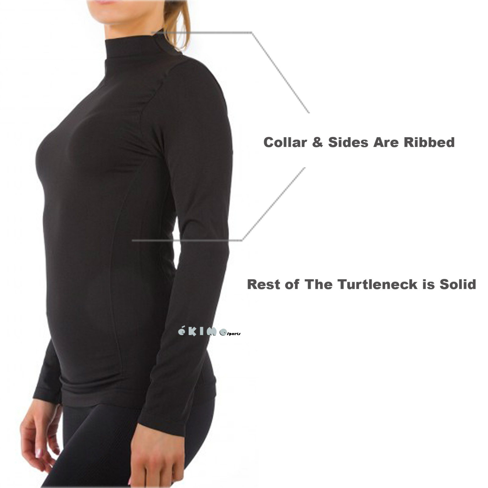 Women Mock Neck Long Sleeve Shirt Turtleneck Top Stretch