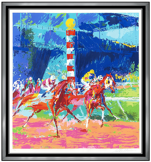 LeRoy Neiman Large Color Serigraph Horse Racing Clubhouse