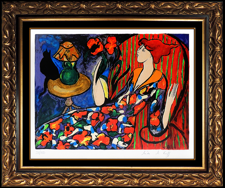 Linda Le Kinff Embossed Color Serigraph Hand Signed Carmen Modern