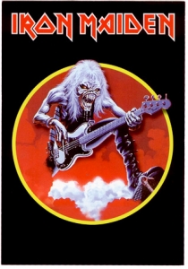 RIJOCR : Iron Maiden Postcard - Eddie Playing Bass - 80's Metal