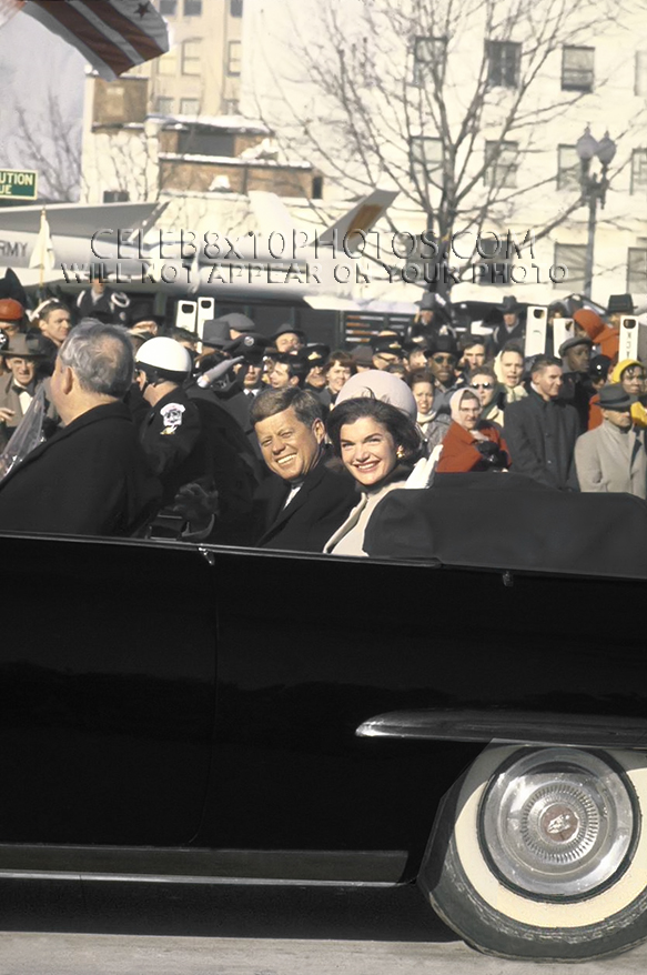JOHN F KENNEDY 1961 INAUGURAL PARADE (2) RARE 8x10 PHOTOS 