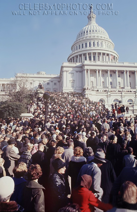 JOHN F KENNEDY 1963 FUNERALgathering (2) RARE 8x10 PHOTOS 