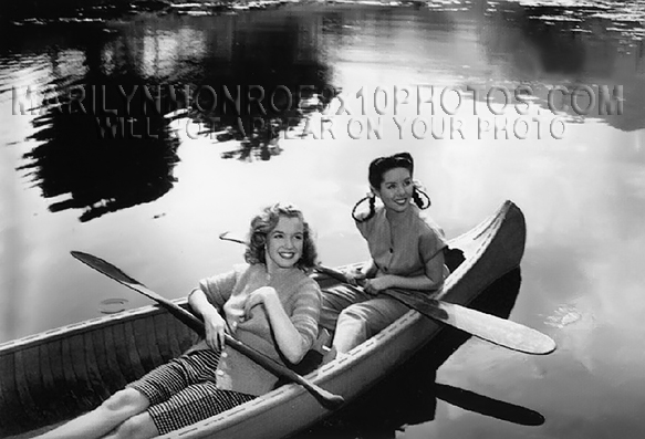 MARILYN MONROE AT the LAKE IN a CANOE (1) RARE 8x10 PHOTO