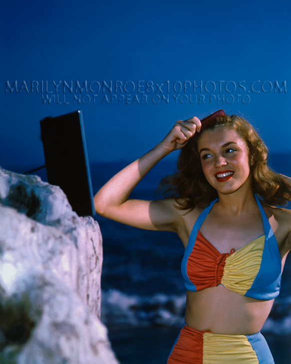 MARILYN MONROE 1941 AT THE BEACH (3) RARE 8x10 PHOTOS 