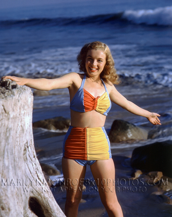 MARILYN MONROE 1941 AT THE BEACH (3) RARE 8x10 PHOTOS
