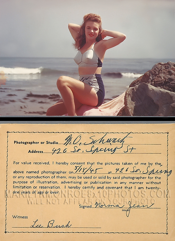 MARILYN MONROE 1945 SWIMUIT BEAUTY (2) RARE 8x10 PHOTOS 