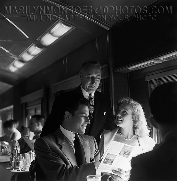 MARILYN MONROE 1947 BEAUTY ON A TRAIN (2) RARE 8x10 PHOTOS