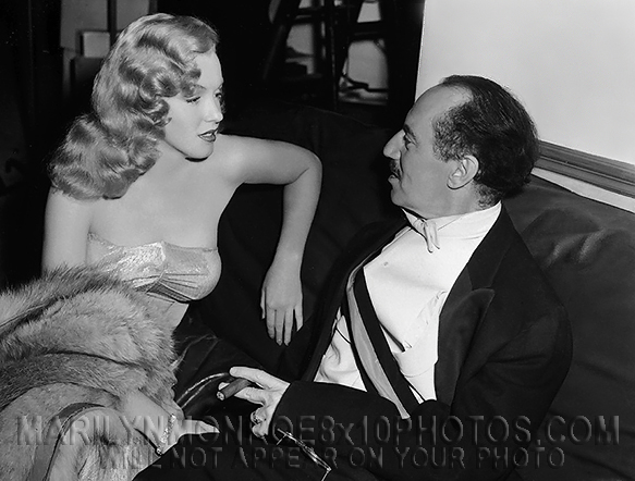 MARILYN MONROE 1947 with GROUCHO MARX (2) RARE 8x10 PHOTOS 