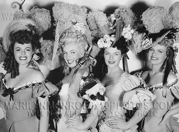 MARILYN MONROE 1951 SHOWGIRL (2) RARE 8x10 PHOTOS