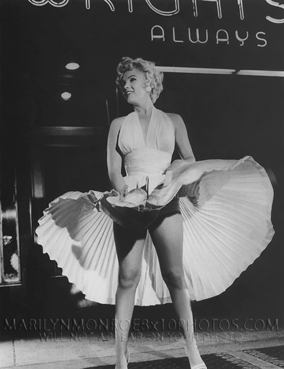 MARILYN MONROE 7YEARITCH SUBWAY LEGS (2) RARE 8x10 PHOTOS