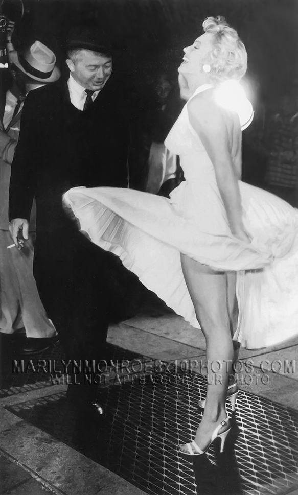 MARILYN MONROE 7 YEAR ITCH SUBWAYLEGS (2) RARE 8x10 PHOTOS 