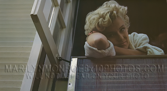 MARILYN MONROE at WINDOW in BATHROBE (3) RARE 8x10 PHOTOS