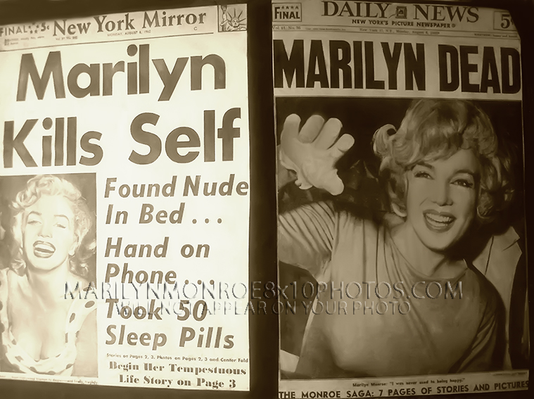 MARILYN MONROE AUG 05 1962 HEADLINES (1) RARE 8x10 PHOTO