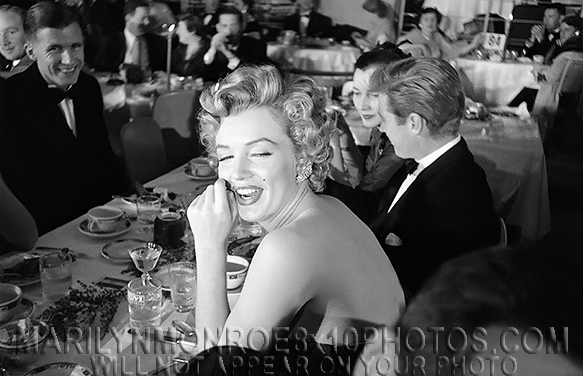 MARILYN MONROE AWARDSHOW DINNER (3) RARE 8x10 PHOTOS 