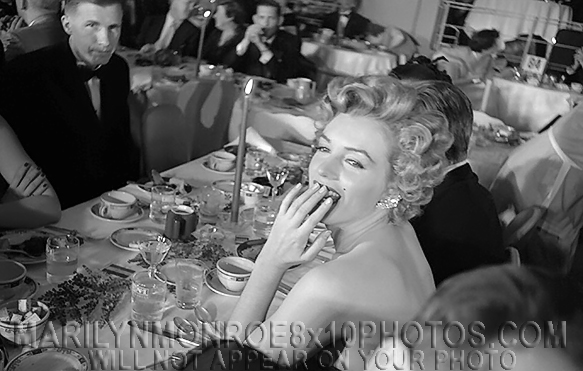 MARILYN MONROE AWARDS SHOW DINNER (3) RARE 8x10 PHOTOS