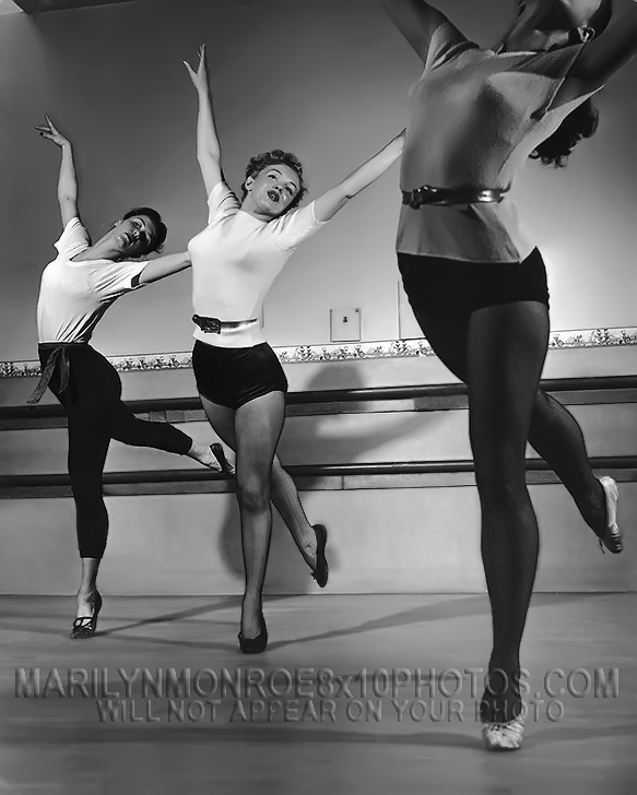 MARILYN MONROE BALLET CLASS (2) RARE 8x10 PHOTOS 