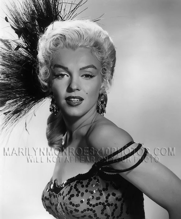 MARILYN MONROE BEAUTY and FEATHERS (2) RARE 8x10 PHOTOS