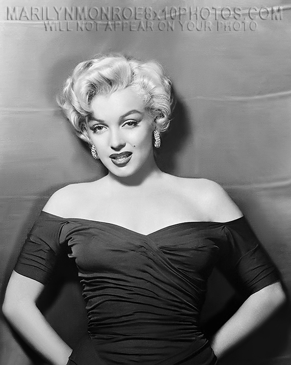 MARILYN MONROE BEAUTY inBLACK DRESS (2) RARE 8x10 PHOTOS