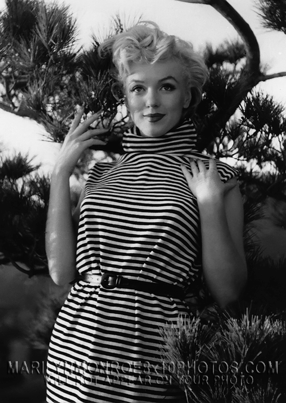 MARILYN MONROE BEAUTY IN BLACKSTRIPES (3) RARE 8x10 PHOTOS