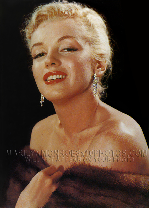 MARILYN MONROE BEAUTY IN BROWN FUR (1) RARE 8x10 PHOTO