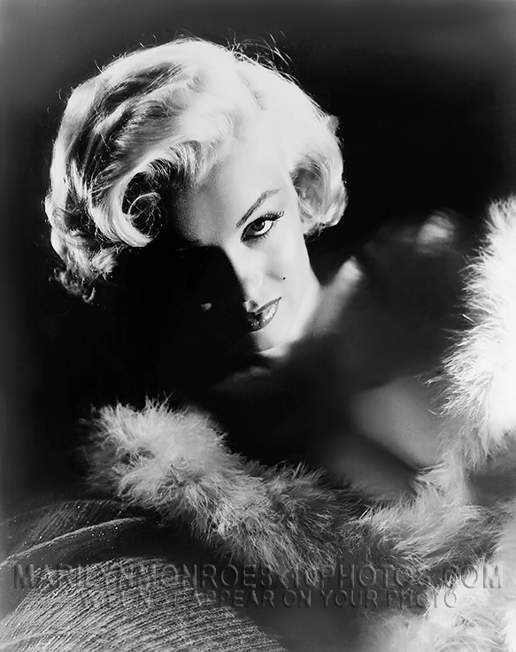 MARILYN MONROE BEAUTY IN FUR SHOOT (2) RARE 8x10 PHOTOS