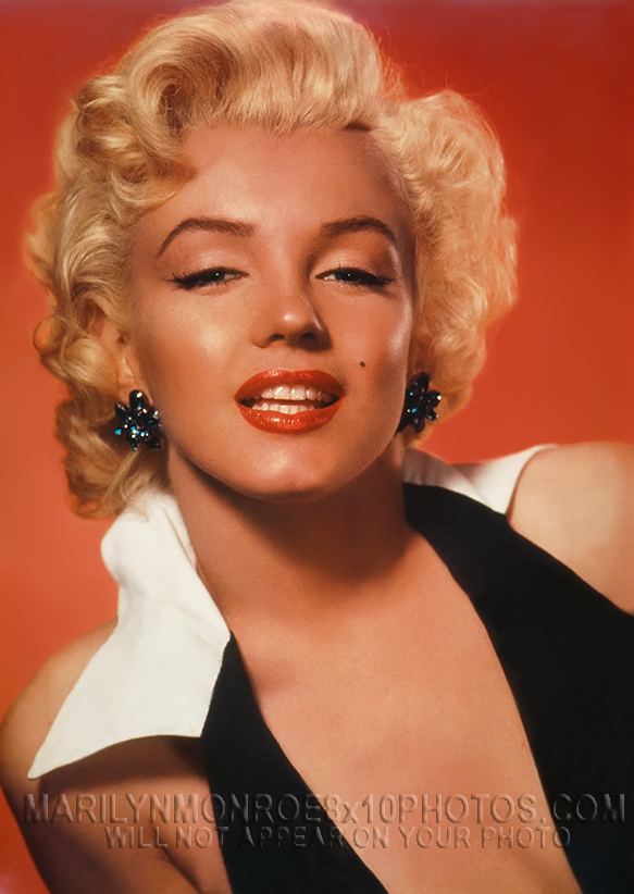 MARILYN MONROE BEAUTY IN ORANGE BandW (3) RARE 8x10 PHOTOS