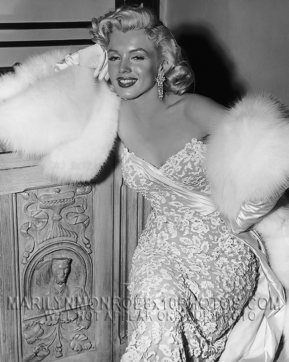 MARILYN MONROE BEAUTY inPATTERNDRESS (1) RARE 8x10 PHOTO