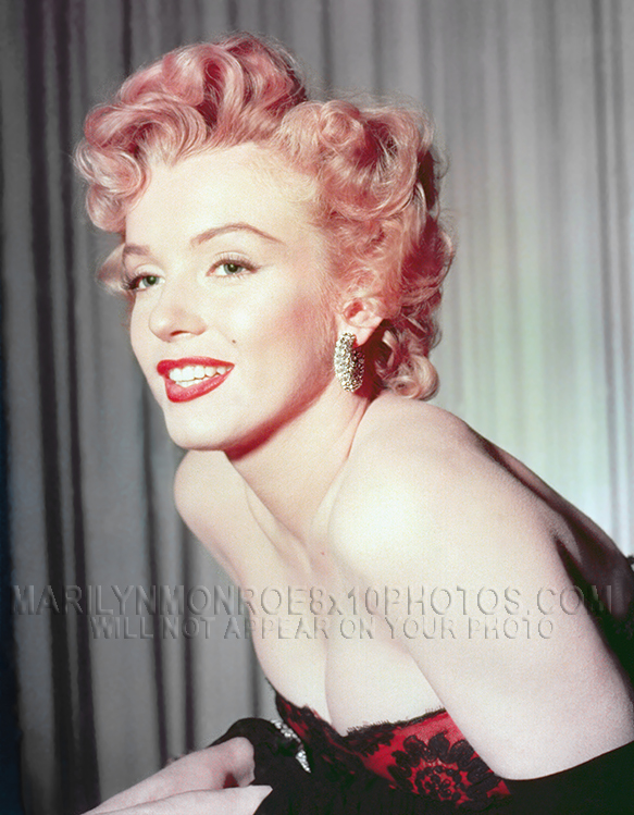 MARILYN MONROE BEAUTY IN RED andBLACK (2) RARE 8x10 PHOTOS 