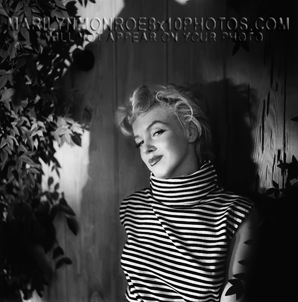 MARILYN MONROE BEAUTY in STRIPES (2) RARE 8x10 PHOTOS 