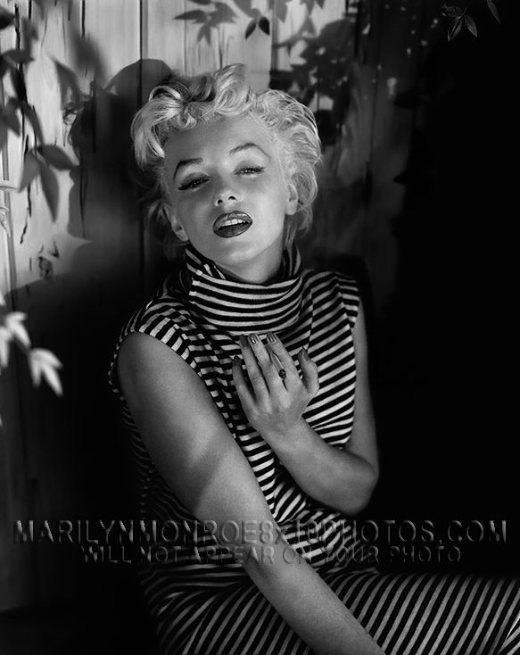 MARILYN MONROE BEAUTY in STRIPES (2) RARE 8x10 PHOTOS