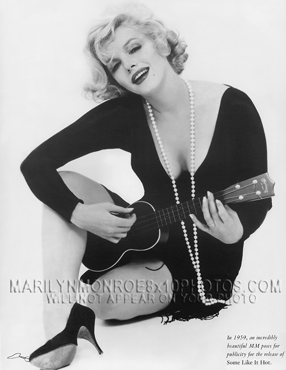 MARILYN MONROE BEAUTY ON THE UKULELE(1) RARE 8x10 PHOTO