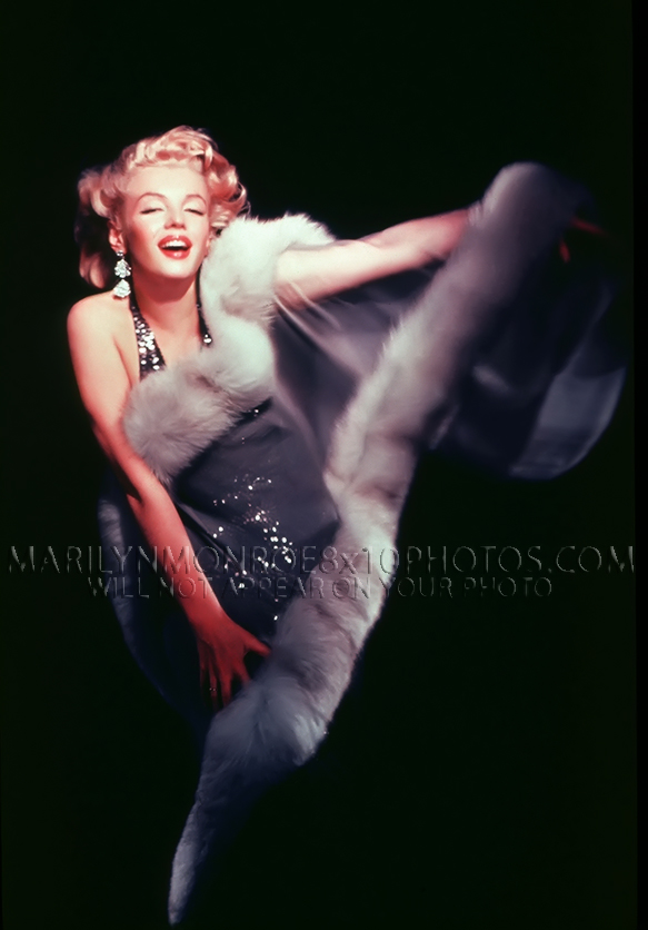 MARILYN MONROE BEAUTY with FUR SHOOT (3) RARE 8x10 PHOTOS