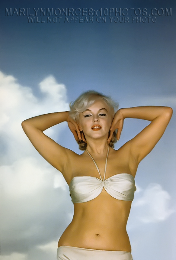 MARILYN MONROE BIKINI AND CLOUDS (3) RARE 8x10 PHOTOS