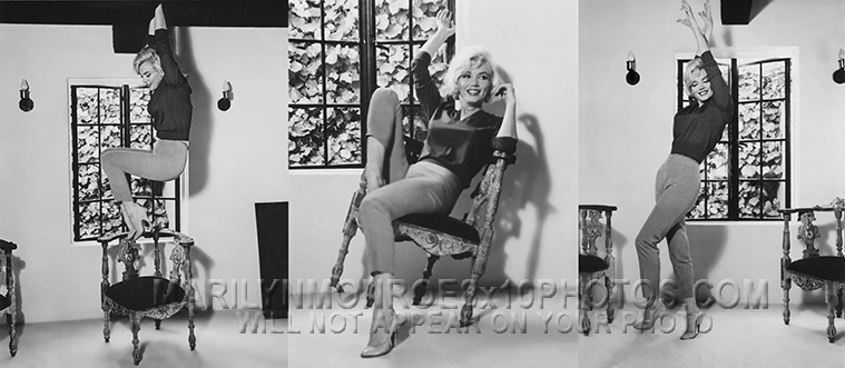 MARILYN MONROE CASUAL WEAR AT HOME (3) RARE 8x10 PHOTOS