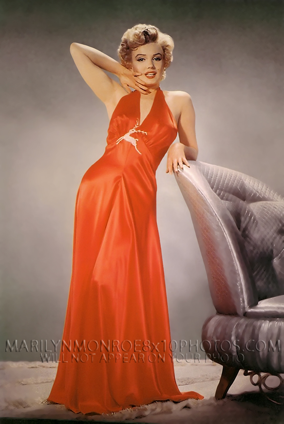 MARILYN MONROE CURVY in PATTERNDRESS (1) RARE 8x10 PHOTO