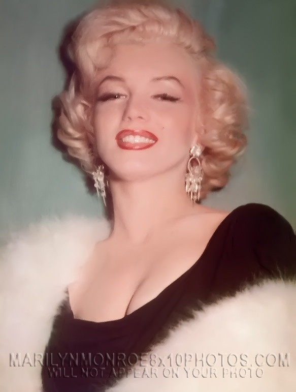 MARILYN MONROE DIAMONDS and WHITE FUR (3) RARE 8x10 PHOTOS